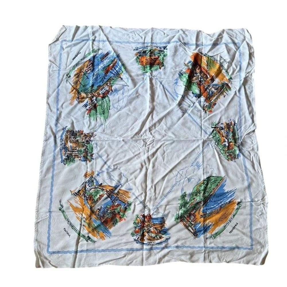 Vintage Devon‎ England Souvenir Tablecloth UK